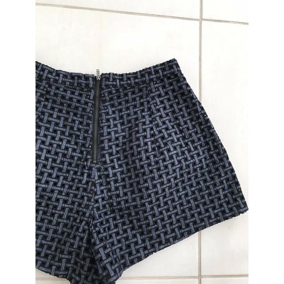 Line + Dot Multicolor High Waist Plaid Pleated Eyelet Shorts Lined - Picture 4 of 5